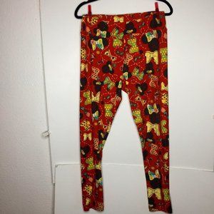 LuLaRoe NWOT, T/C Disney Minnie + bows leggings.